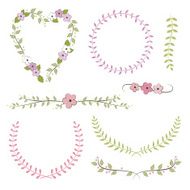 Wedding set wreath laurel flowers