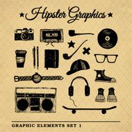 Hipster graphic set on the vintage background N6