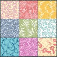 vector collection of hand-drawn seamless patterns