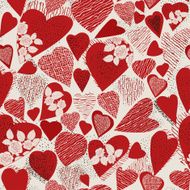 Grunge heart seamless pattern N2