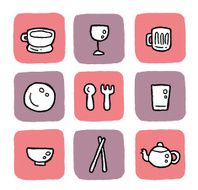 Doodle Icon Set - Dining