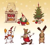 Hand drawn vector Christmas Card N2
