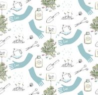 Home Plants or Gardening Seamless Pattern