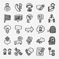 doodle communication icons set N21