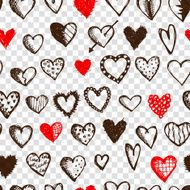 Seamless pattern with valentine hearts for your design N7