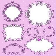 Doodle frames in French style N16