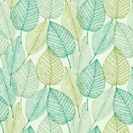 Decorative ornamental seamless spring leaf pattern