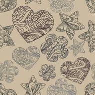 vector pattern with hearts flowers and stars N2