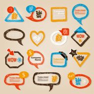 Hand-drawn speech bubbles illustration N3