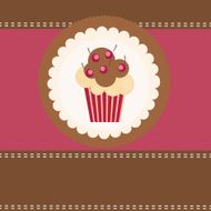 Card with a cupcake vector illustration N2