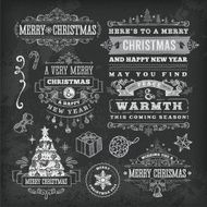 Hand Drawn Blackboard Christmas Labels & Badges N14