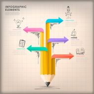 vector arrow pencil infographic elements