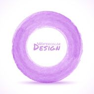 Hand drawn watercolor light purple circle