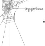 Happy Halloween spider web banner with typo