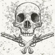 skull and pistols