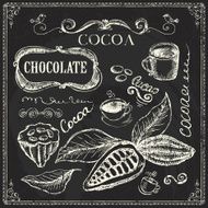 Hand drawn cocoa and chocolate doodles