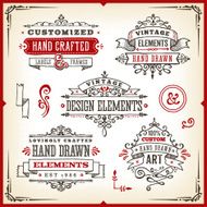 Hand Drawn Vintage Label Set N7