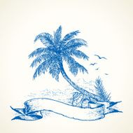 Tropical Banner Drawing