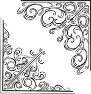 Elegant Ornate corners in black and white N2