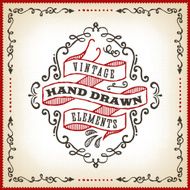 Hand Drawn Vintage Label N27