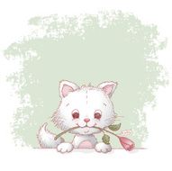 Cat and valentine rose