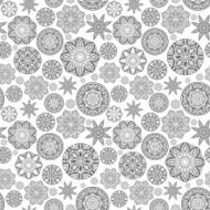 Contrast Seamless Pattern With Ornate Rounds