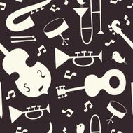 Jazz musical instruments vector seamless pattern N2