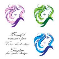 Womans face Vector illustration Template for your design N2