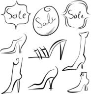 Set sketch of shoes sale