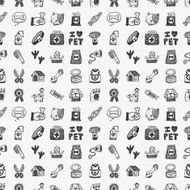 seamless doodle pet pattern N37