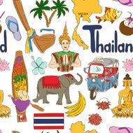 Sketch Thailand seamless pattern N2