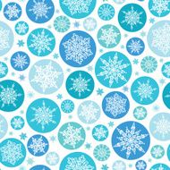 Round Snowflakes Seamless Pattern Background