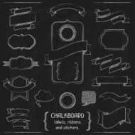 Chalkboard labels ribbons and stickers
