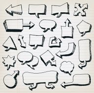 Doodle Cartoon Speech Bubbles Set