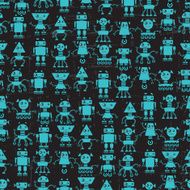 Cartoon robots seamless pattern N8