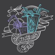 Drawing Cocktails on Chalk-board