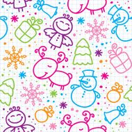 christmas hand drawn seamless pattern