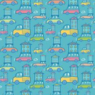 Moving homes seamless pattern