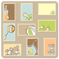 Collection of postal stamps - Baby boy theme N2