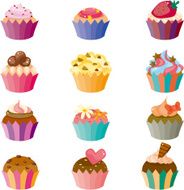 cartoon cup cake icons