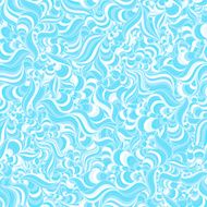 Seamless abstract hand-drawn waves blue pattern N2