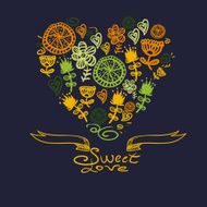 Cartoon hearts background N2