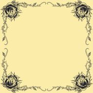 Roses frame oldskool Tattoo style design N2