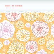 Warm day flowers horizontal decor torn seamless pattern background