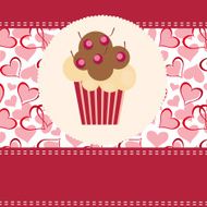 Card with a cupcake vector illustration N4