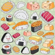 Kawaii Japanese Cuisine Clip Art