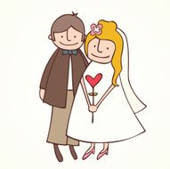 hand drawn wedding couple N3