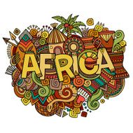 Africa hand lettering and doodles elements background N5