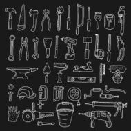Construction tool collection - vector silhouette N3