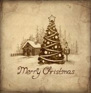 Old christmas greeting card